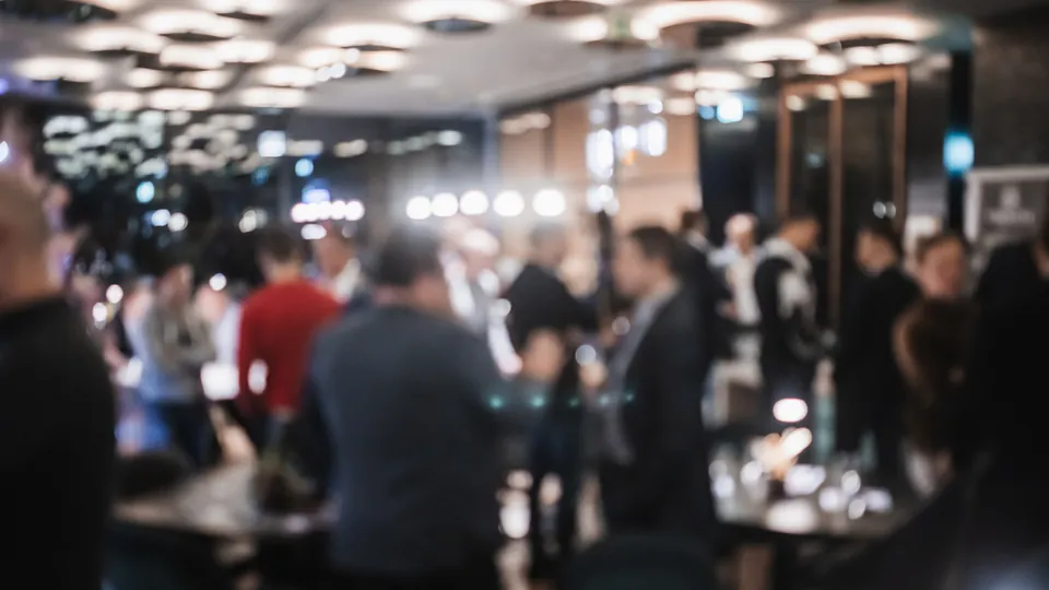 Guests mingling at a private event